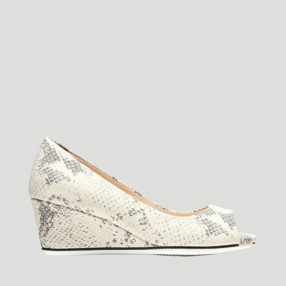 Women's Cole Haan Grand Ambition Open Toe Wedge - Ivory Python. W19508 - Picture 1 of 5